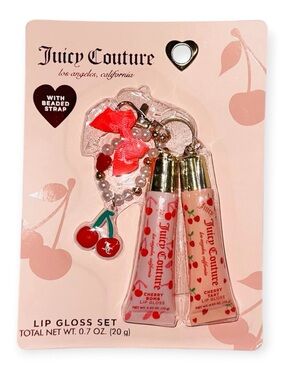New Juicy Couture Lip Gloss & Key chain Set